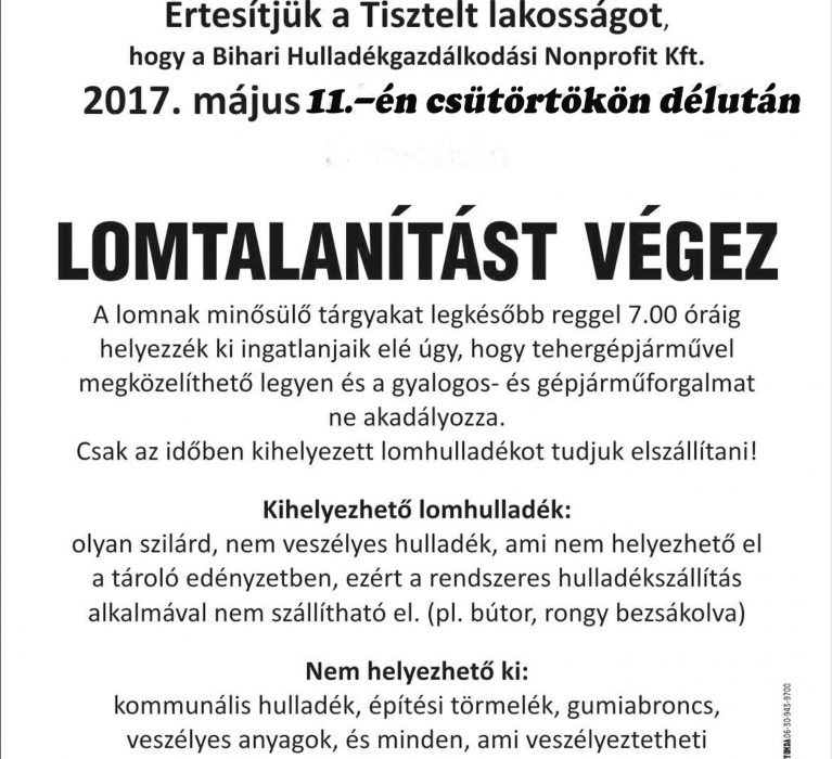 Lomtalanítás Esztárban!