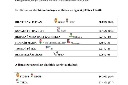 Választási eredmények